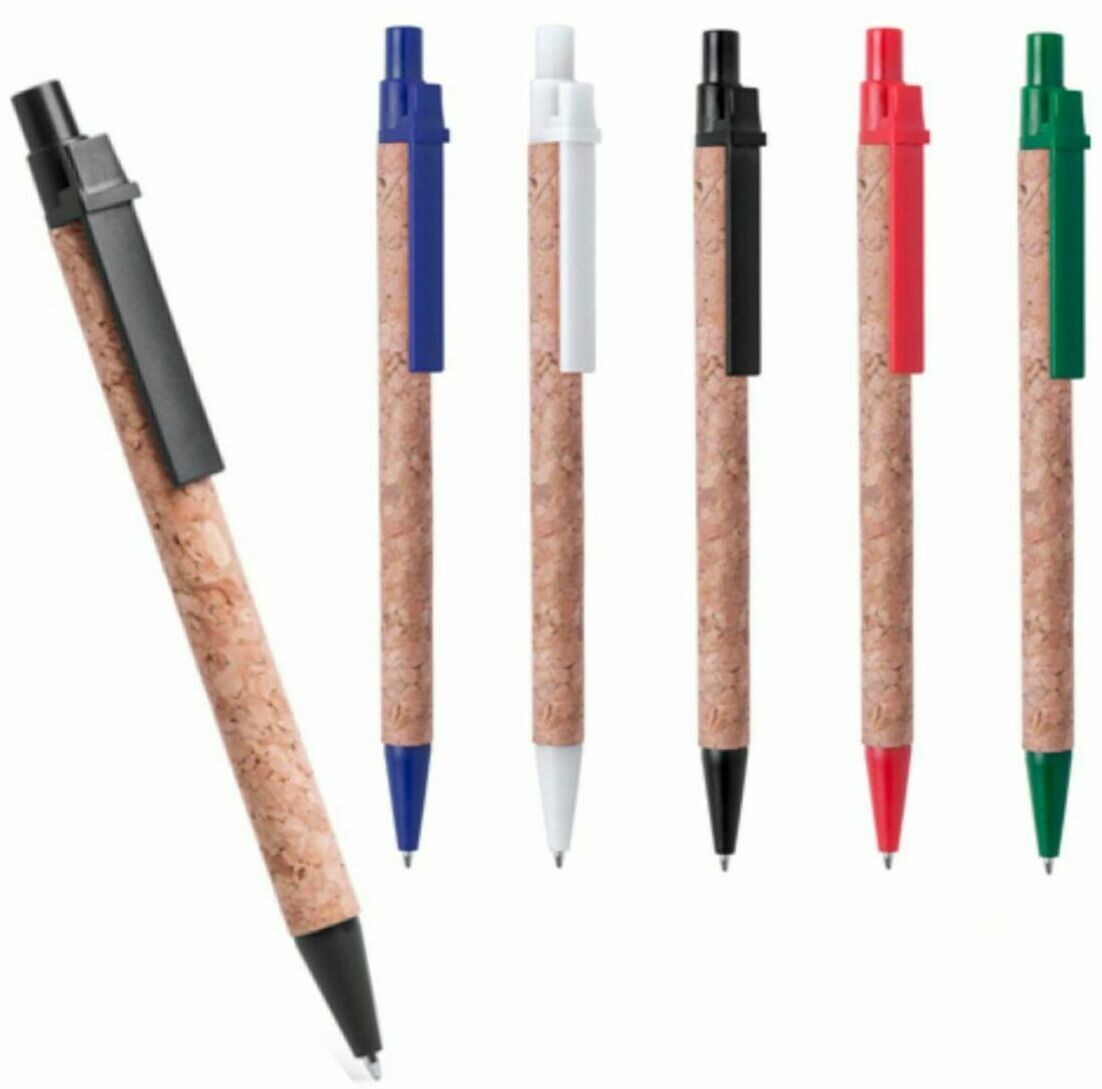 ручки из пробки и переработанного пластика